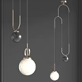 Modern Minimalist Pendant Lights With Metallic Frames And Spherical Glass Shades