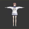 Woman with pink hair in white hoodie with KUROI logo arms outstretched against gray background