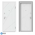 Modern White Swing Door With Geometric Patterns For Home Interior Design