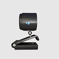 Black Business Webcam With HD Lens Adjustable Clip Stand And Blue Light