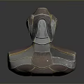 Weapon Protective Armor With Metallic Chest Plate Helmet And Structured Futuristic Design