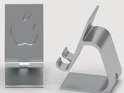 Sleek Metal Phone Stand With Apple Logo For Practical Household Use 3d model