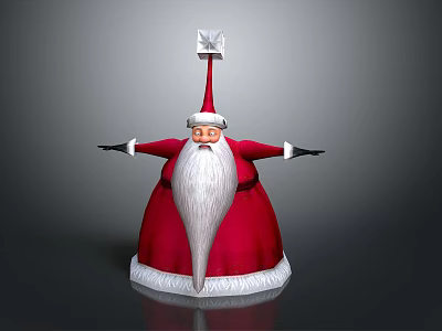 Festive Santa Claus Figurine With Red Robe White Beard Red Hat And Outstretched Arms 3d model