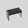 Modern Black Desk With Smooth Top Sleek Design And Functional Drawers