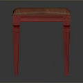 Red Upholstered Bench With Tufted Seat And Wooden Legs For Home Furniture