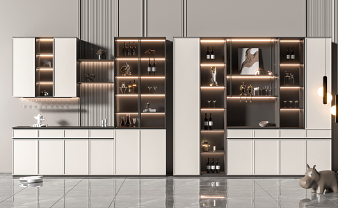 Modern Wine Cabinet Wine Cabinet Combination 3d model