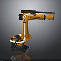 KUKA Industrial Robot Arm With Orange Black Body And White Pipes Structure
