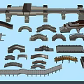 Various Traditional and Modern Landscape Bridges With Arch and Curved Structures