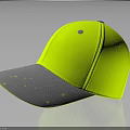Neon Yellow Baseball Cap With Reflective Stars On Gray Brim And Smooth Surface Design