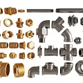 Pipe metal hardware joint threaded component elbow tee pipe parts 3d model
