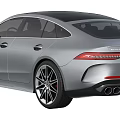 Sleek Silver Sporty Car Design With AMG Styling Black Alloy Wheels And Streamlined Body