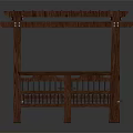 Outdoor Wooden Pergola With Lattice Roof Bench And Side Shelf Design