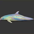 Colorful Dolphin Game Movie Character With Iridescent Rainbow Colors Shiny Surface And Reflection