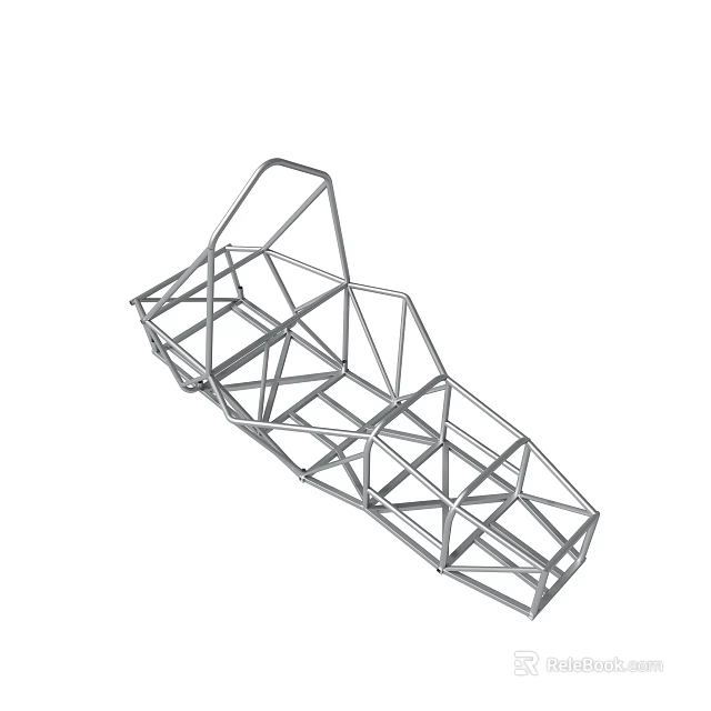 Tubular Metal Frame Structure With Geometric Design For Vehicle Chassis 3d model 