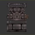 Layered Block Structure With Black Top And Metal Stone Holes For Game Construction