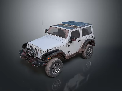 White Off Road Vehicle With Roof Rack And Large Tires For Adventure 3d model