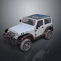 White Off Road Vehicle With Roof Rack And Large Tires For Adventure
