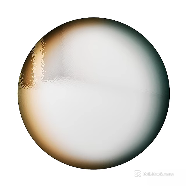 Round Decorative Mirror With Smooth Surface And Gradient Frame Design 3d model 