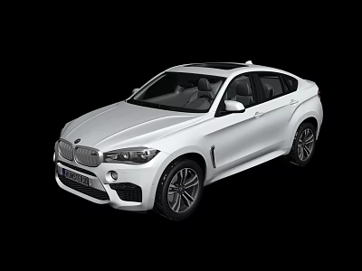 White BMW Sports Utility Vehicle with Black Roof Sleek Design and Alloy Wheels 3d model