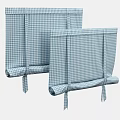 Stylish Checkered Roller Blinds in Brown and Blue for Window Decoration