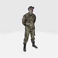 Inflatable Male Figure In Camouflage Uniform Standing Pose With Realistic Design