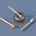 Glass Honey Jar With Wooden Dipper Spoons For Daily Household Use