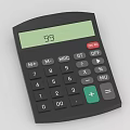 Black Calculator With Green Screen Showing 93 Green Plus Key Numeric Keypad And Function Buttons 3d model