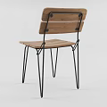 Modern Wooden Dining Chair With Black Metal Legs And Simple Design
