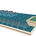 Decorative Fountain Designs Featuring Multiple Pools Stone Structures And Water Jets 3d model