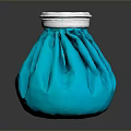 Blue Pleated Storage Jar With Silver Lid For Stylish Home Organization
