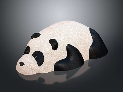 Cute Lying Panda Game Movie Character With Black White Cartoon Style 3d model Cute Lying Panda Game Movie Character With Black White Cartoon Style 3d model