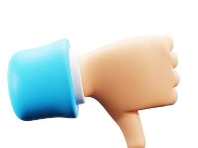 Animated Game Movie Character With Blue Sleeve Showing Thumbs Down Gesture 3d model