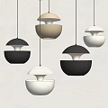Modern Dome Shaped Pendant Lights in Black White and Gold for Interior Styling
