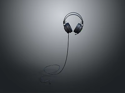 Wired Over Ear Computer Headphones Featuring High Quality Sound And Comfortable Design 3d model