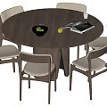 Quiet wind table and chair combination 3d model