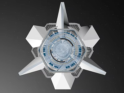 Modern cartoon building technology device and 3d model