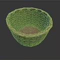 Handwoven Brown Storage Basket With Natural Woven Edges And Round Shape