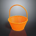 Vibrant Orange Woven Handheld Basket Perfect For Home Storage And Decor