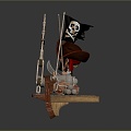 Modern Pirate Captain Jack Pirate Captain Viking Warrior 3d model