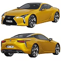Yellow Lexus Sports Car Sleek Exterior Design With Front And Rear Views