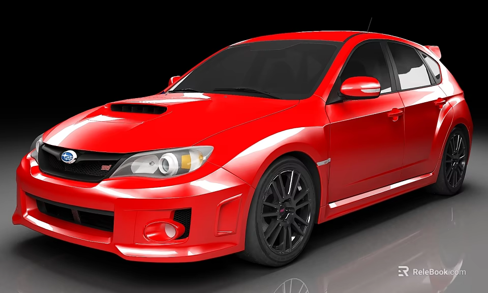 Red Sports Car With Sleek Body Black Wheels And Aggressive Front Design 3d model 