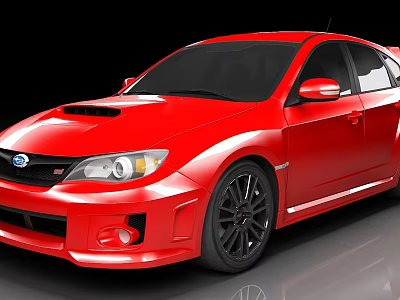 Red Sports Car With Sleek Body Black Wheels And Aggressive Front Design 3d model