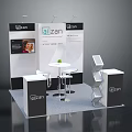 aizan Exhibition Booth Design With Display Stands Tables Stools And Branded Signage