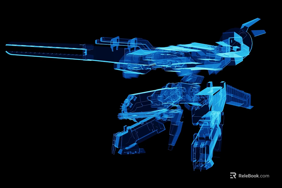 Game Movie Character Blue Mecha 3D Model With Detailed Mechanical Structure And Futuristic Design 3d model 