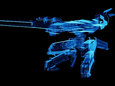 Game Movie Character Blue Mecha 3D Model With Detailed Mechanical Structure And Futuristic Design 3d model