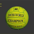 Yellow Swiss World Champion Match Ball With Text And Logo Design