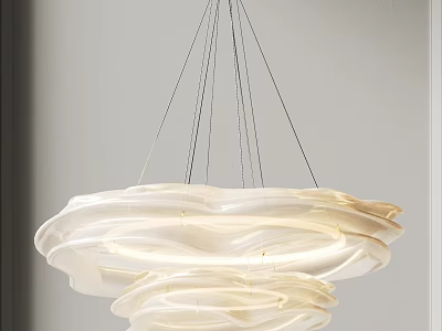Modern Elegant Chandelier With Layered Cloud like Cloth Design For Contemporary Interior 3d model