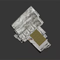 Stone Structure Scene Component With Layered Platforms Archway And Textured Surfaces