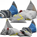 Stylish Modern Multicolor Bean Bag Chairs With Soft Cushions For Home Living Room