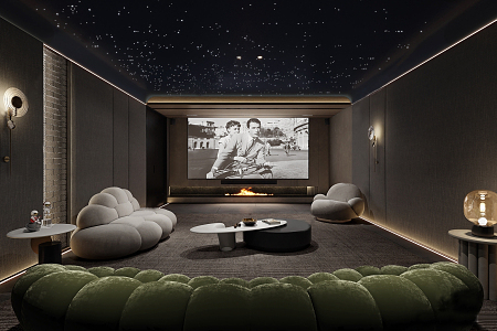 modern video room 3d model